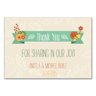 Mesa Tarjeta de agradecimiento floral (Boda)