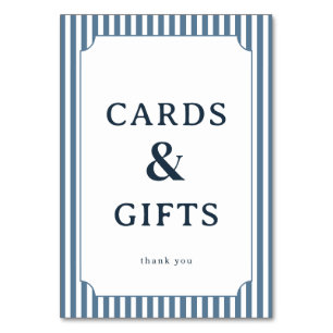 Mesa Tarjeta de agradecimiento serif azul elegante