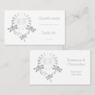 Mesa Tarjeta de ajuste de lugar de boda Dragonflies pla