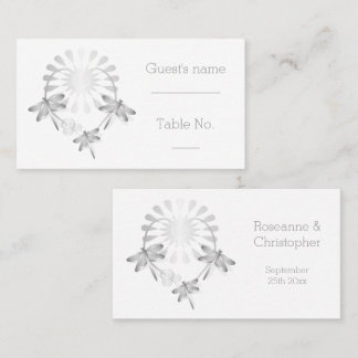 Mesa Tarjeta de ajuste de lugar de boda Dragonflies pla
