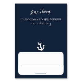 Mesa Tarjeta de asiento azul de la Marina Anchor
