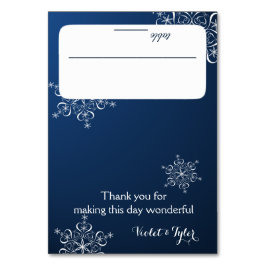 Mesa Tarjeta de asiento azul Snowflakes