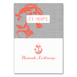 Mesa Tarjeta de asiento de anclaje coral