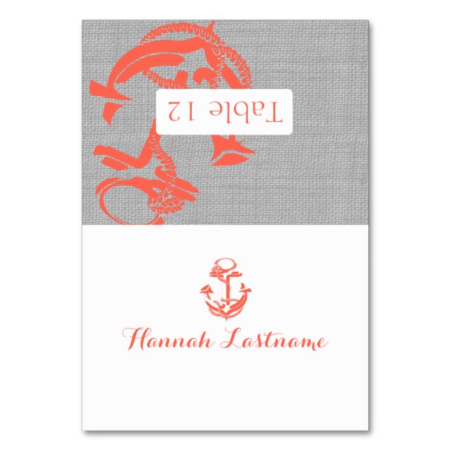 Mesa Tarjeta de asiento de anclaje coral (Anverso)