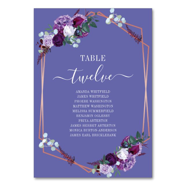 Mesa Tarjeta de Asiento de Boda con Marco de Rosa Dorad (Anverso)