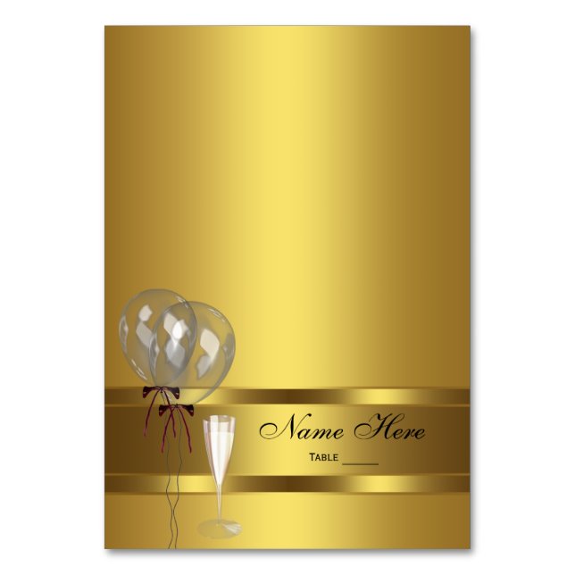 Mesa Tarjeta de asiento de oro elegante (Anverso)