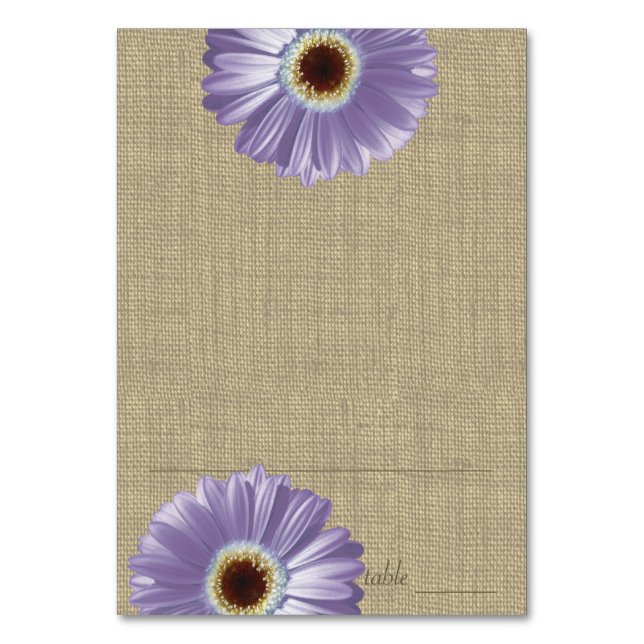 Mesa Tarjeta de asiento Gerbera Daisy Purple (Anverso)