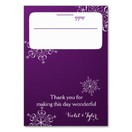 Mesa Tarjeta de asiento Purple con copos de nieve