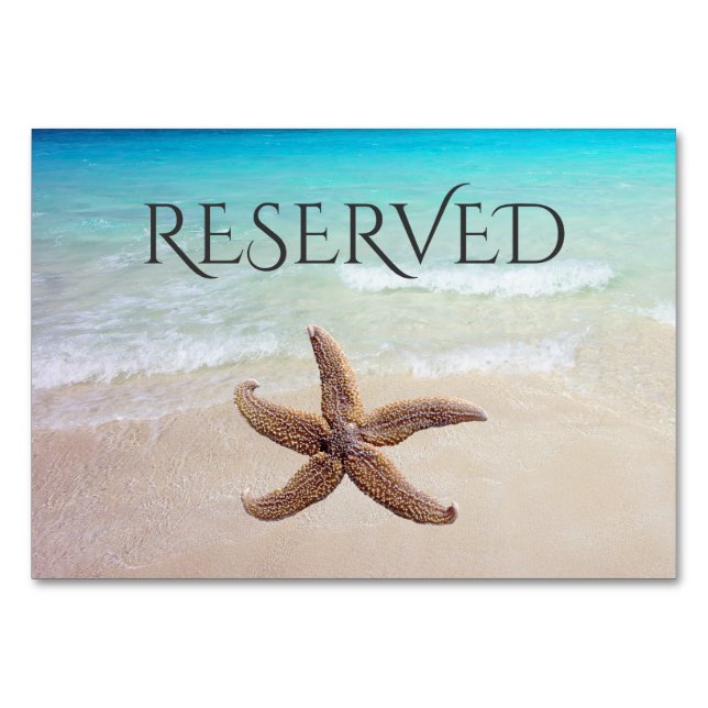Mesa Tarjeta de asiento reservada para Starfish on Beac (Anverso)