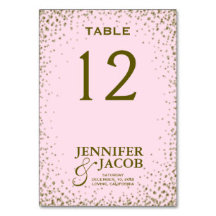 Mesa Tarjeta de asiento Rosa y oro