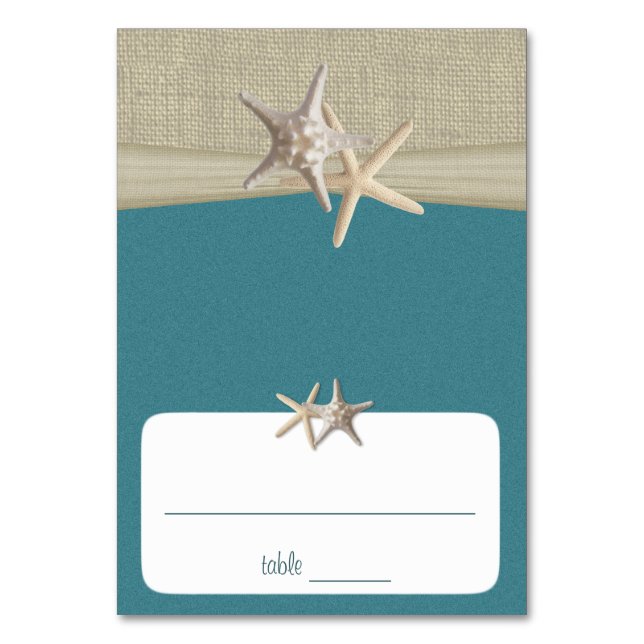 Mesa Tarjeta de asiento Verde azulada de Beach Amore (Anverso)