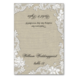 Mesa Tarjeta de asiento Vintage Floral Lace Design