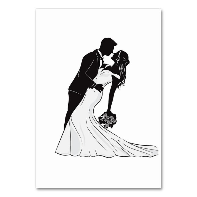 Mesa Tarjeta de asiento wedding kiss (Anverso)