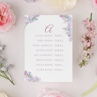 Mesa Tarjeta de Asientos de Boda de Flor de Guisante Ma
