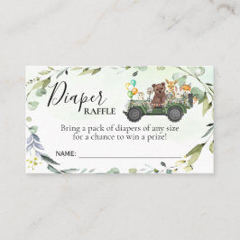 Mesa Tarjeta de Baby Shower Woodland Diaper Raffle Tick