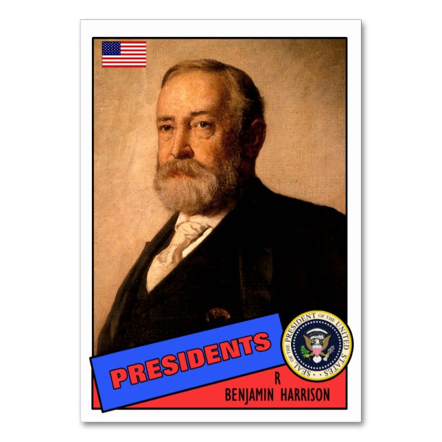 Mesa Tarjeta de béisbol de Benjamin Harrison (Anverso)
