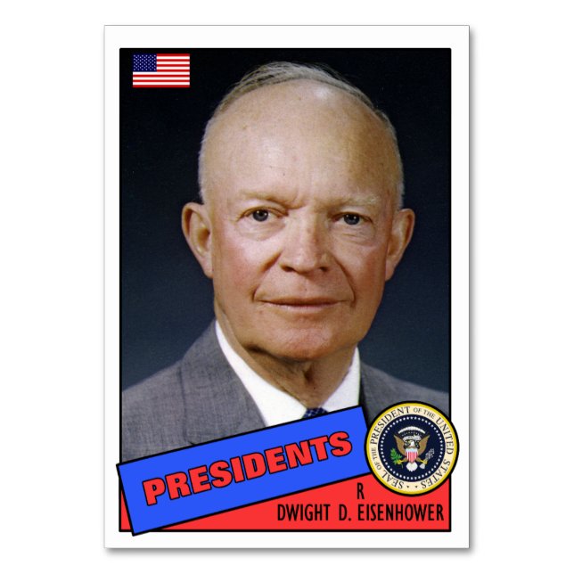 Mesa Tarjeta de béisbol de Dwight D. Eisenhower (Anverso)