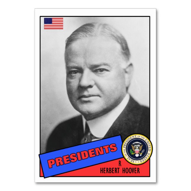 Mesa Tarjeta de béisbol de Herbert Hoover (Anverso)