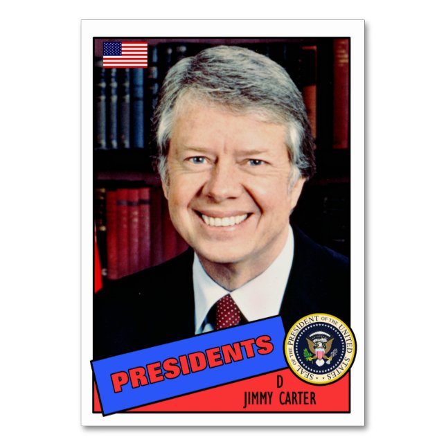 Mesa Tarjeta de béisbol de Jimmy Carter (Anverso)