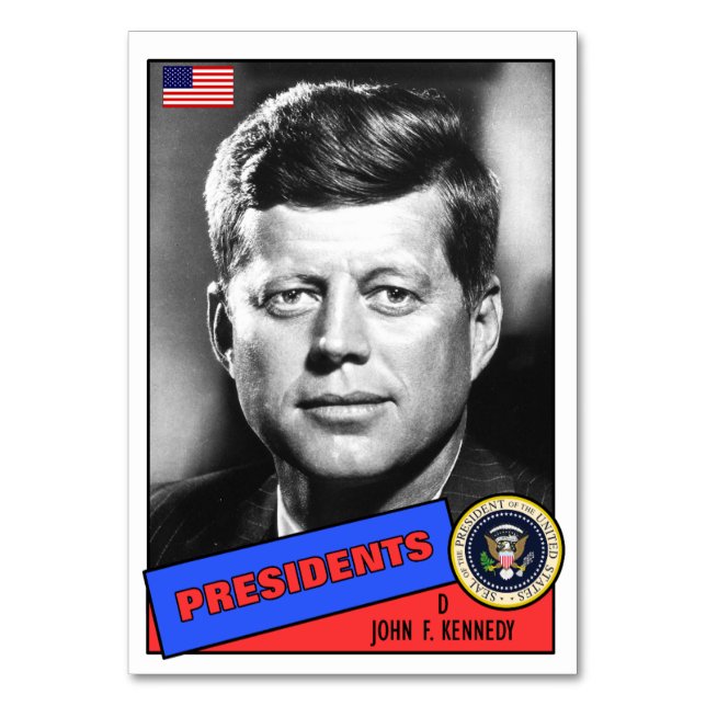 Mesa Tarjeta de béisbol de John F. Kennedy (Anverso)