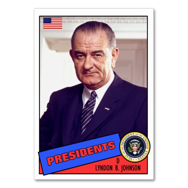 Mesa Tarjeta de béisbol de Lyndon B. Johnson (Anverso)