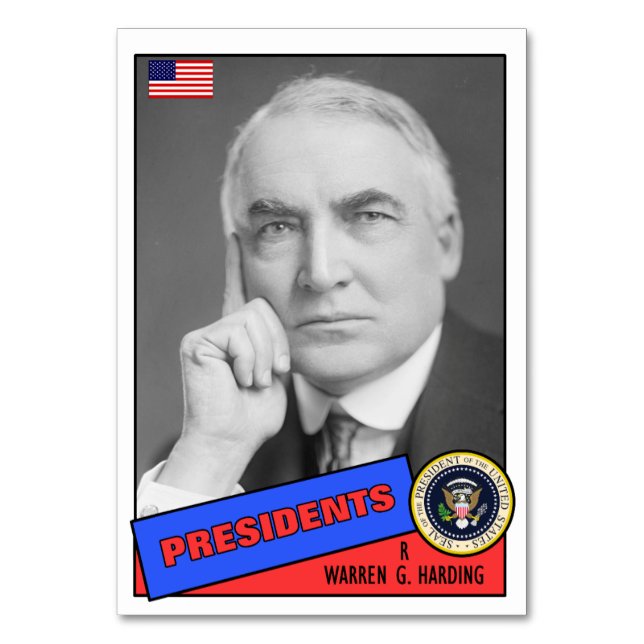 Mesa Tarjeta de béisbol de Warren G. Harding (Anverso)