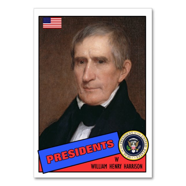 Mesa Tarjeta de béisbol de William Henry Harrison (Anverso)