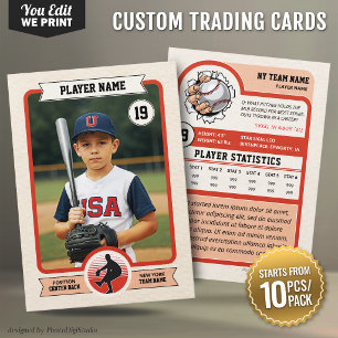 Mesa Tarjeta de béisbol personalizada vintage 10 piezas