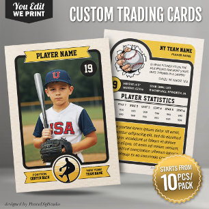 Mesa Tarjeta de béisbol personalizada vintage 10 piezas