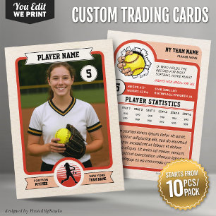 Mesa Tarjeta de béisbol vintage personalizada 10 piezas