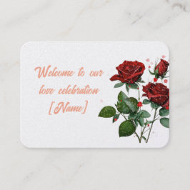Mesa Tarjeta de bienvenida romántica para la celebració