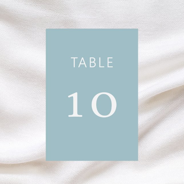 Mesa Tarjeta de boda clásica blanca azul polvoriento (Subido por el creador)