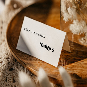 Mesa Tarjeta de Boda de guión retro vintage