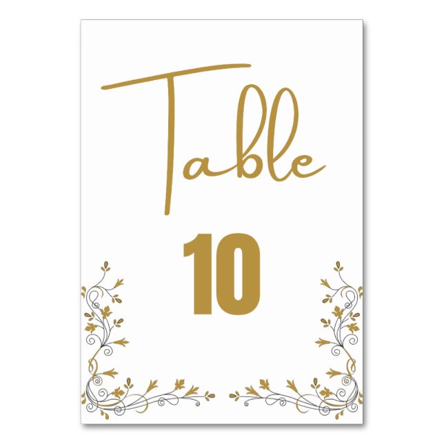 Mesa Tarjeta de Boda de número de tabla (Anverso)