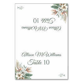 Mesa Tarjeta de boda-Elegancia tropical-Icono de pescad