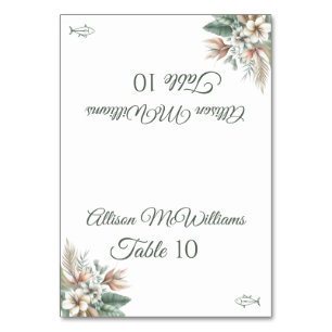 Mesa Tarjeta de boda-Elegancia tropical-Icono de pescad