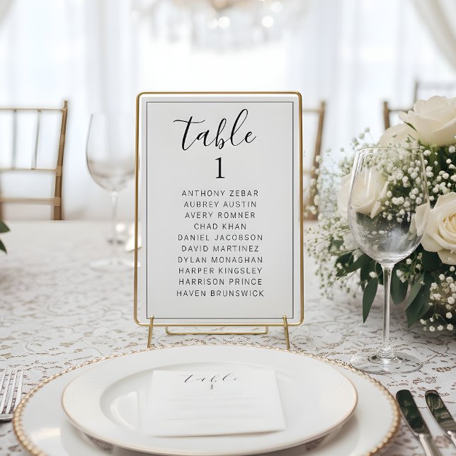 Mesa Tarjeta de bodas con gráfico de asientos por númer (Subido por el creador)