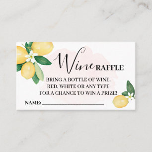 Mesa Tarjeta de boleto de Raffle de vino rosa Lemons co