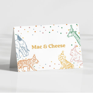 Mesa Tarjeta de buffet de cumpleaños de animales salvaj