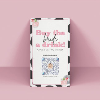 Mesa Tarjeta de código de Venmo QR Retro Bachelorette P