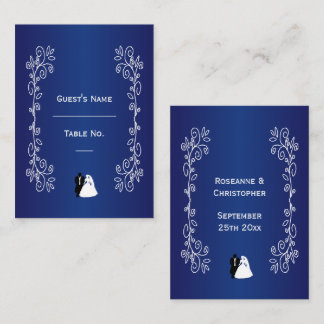 Mesa Tarjeta de configuración del boda Royal Blue Bride