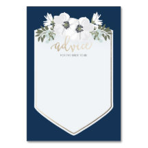 Tarjeta de consejo de la novia dorada