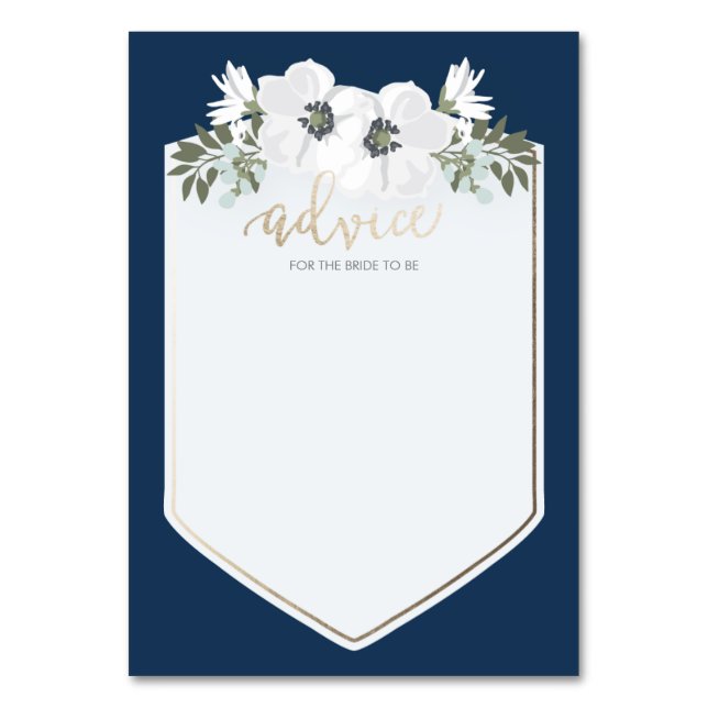 Mesa Tarjeta de consejo de la novia dorada (Anverso)