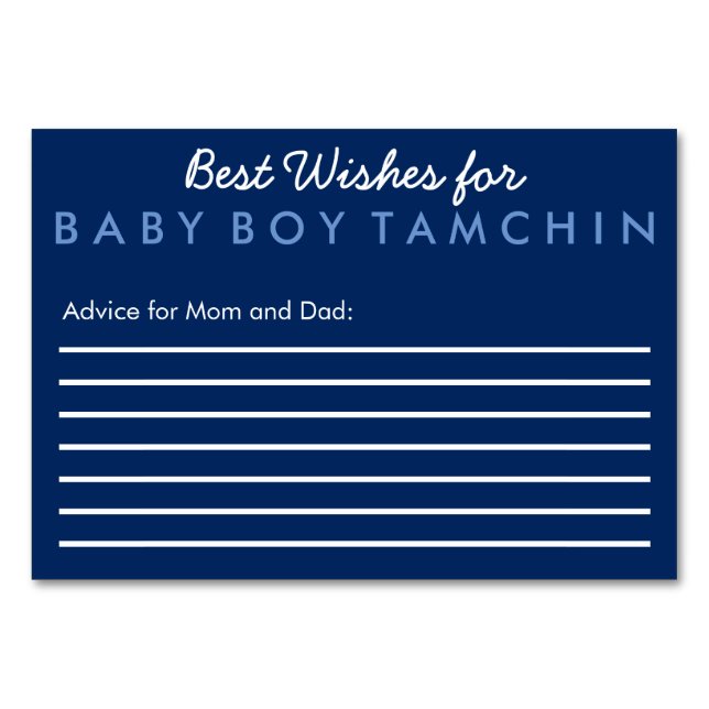 Mesa Tarjeta de consejos para bebés (Anverso)
