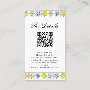 Mesa Tarjeta de detalles del boda de mosaicos italiano