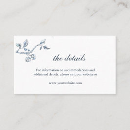 Mesa Tarjeta de detalles sencilla de boda azul y blanco