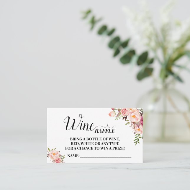 Mesa Tarjeta de ducha de boletos de novia con flores ro (Anverso de pie)