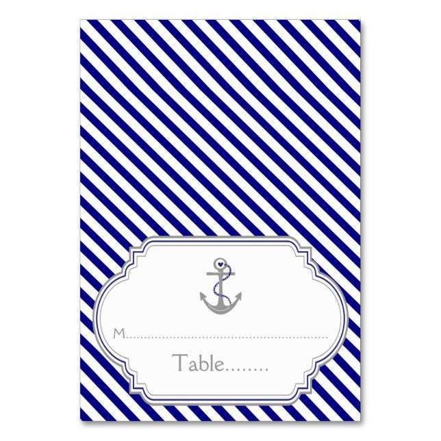 Mesa Tarjeta de escolta de boda náutico del presentador (Anverso)