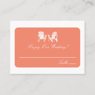 Mesa Tarjeta de Escort Boda Coral Adirondack
