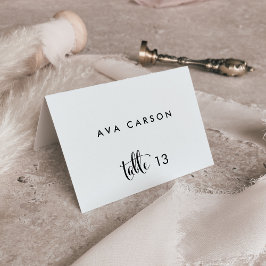 Mesa Tarjeta de Escort Boda de caligrafía de Belle del 